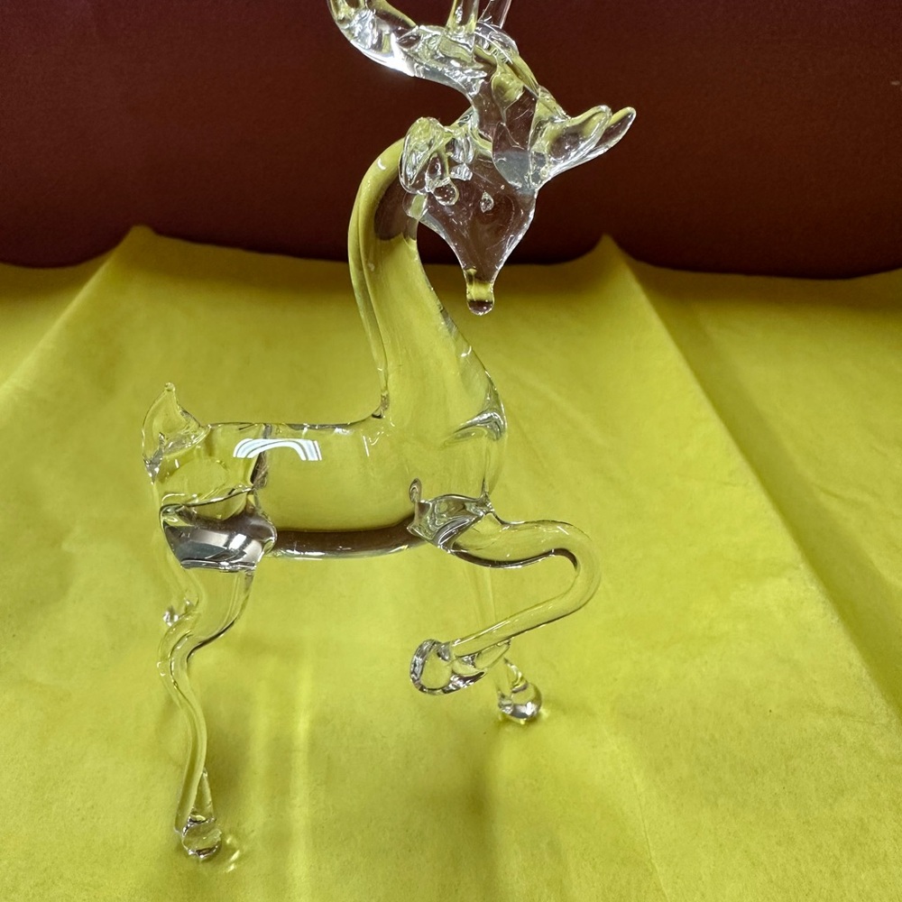 Elegant Glass Deer Figurine